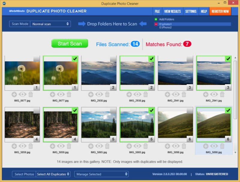 Doppelte Bilder finden - Printscreen Duplicate Photo Cleaner