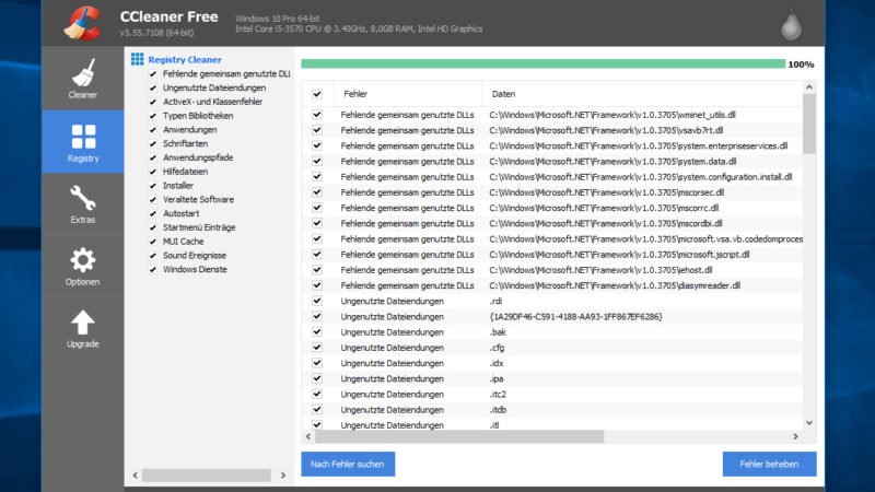 Doppelte Bilder finden - Printscreen CCleaner