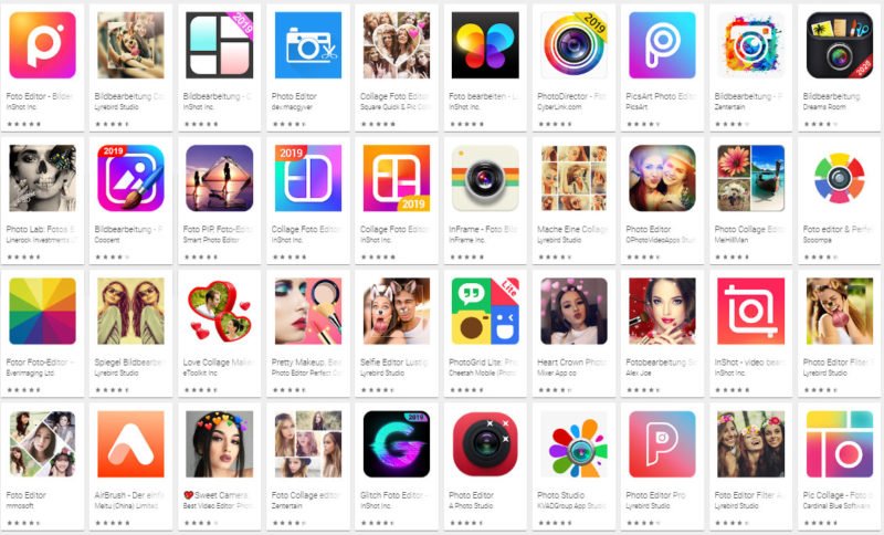 Foto-Apps im Appstore und Play Store