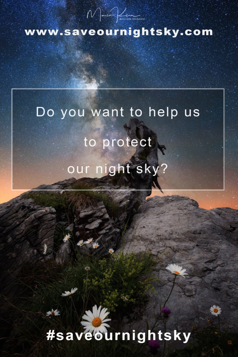 projekt saveournightsky im vordergrund mit nachthimmel im hintergrund