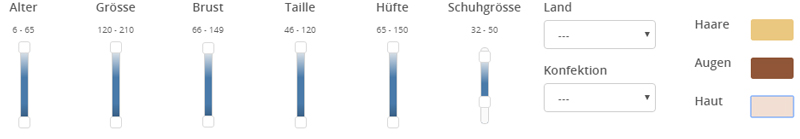 model gesucht modelkartei filter