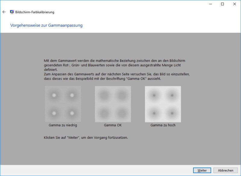 Monitor Gamma Wert Windows 10
