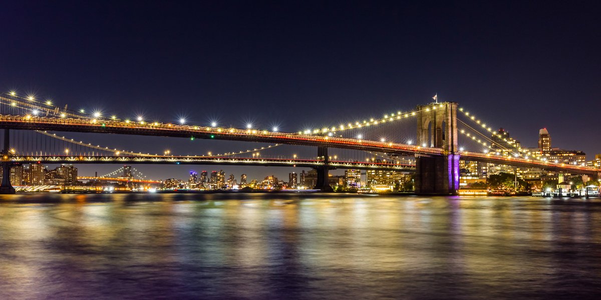 Nachtfotografie Brooklyn Bridge