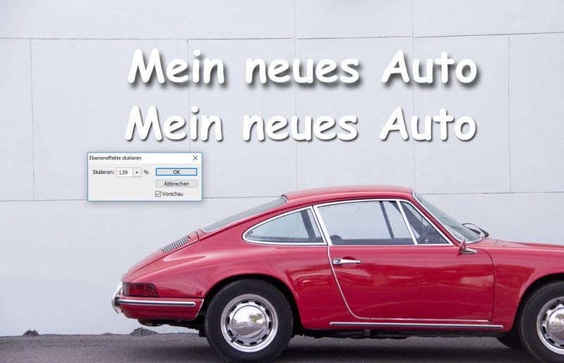 Photoshop Ebeneneffekt skalieren