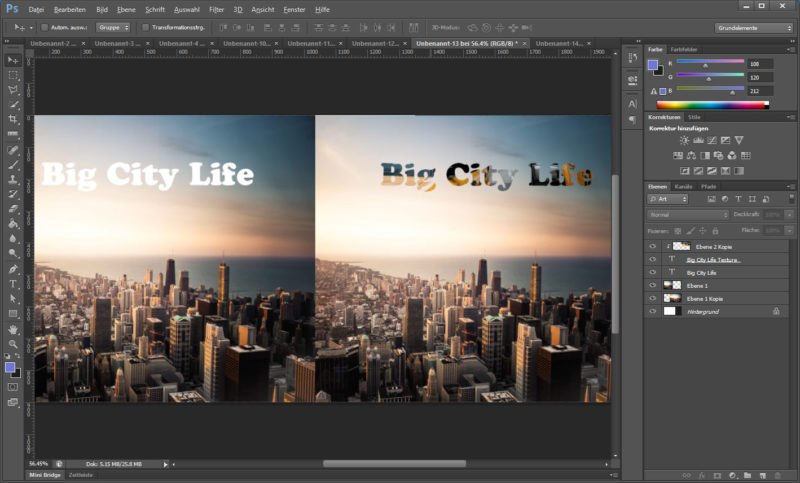 Photoshop Schrift Textur Hintergrundbild