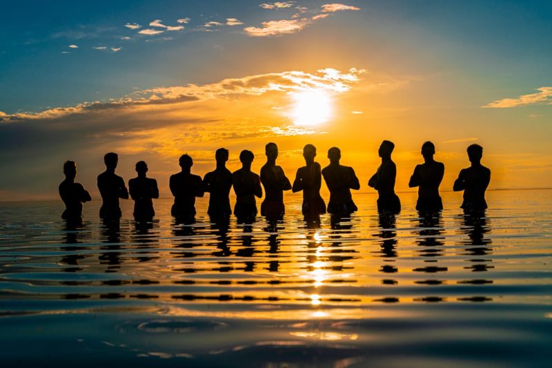 Silhouette fotografieren mit einer Gruppe