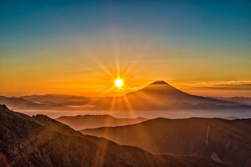 sonnenuntergang fotografieren sonnenstrahlen