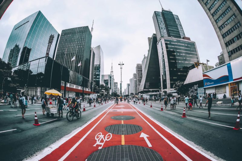 Foto einer Stadt mit Verzerrung duch Fisheye Objektiv