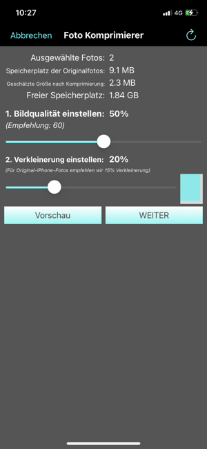 ‎Foto Komprimierer Screenshot