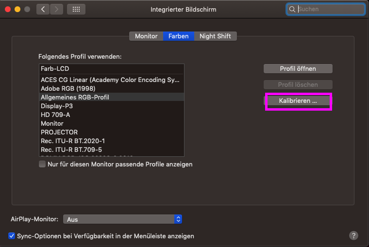 Farbprofil Monitor kalibieren