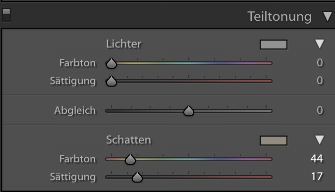 teiltonung lightroom